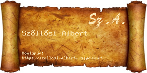 Szőllősi Albert névjegykártya